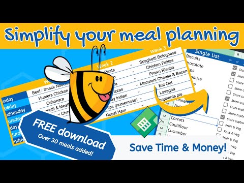 Meal Planner to Grocery/ Shopping list | Google Sheets | FREE DOWNLOAD