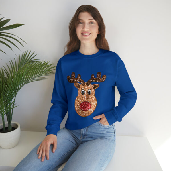 Winter charm captured in our reindeer-themed knit sweatshirt.