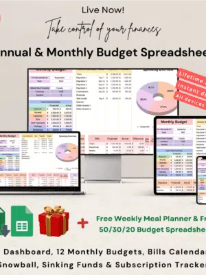 Visual representation of an Annual & Monthly Budget Spreadsheet - a powerful tool for financial planning and management