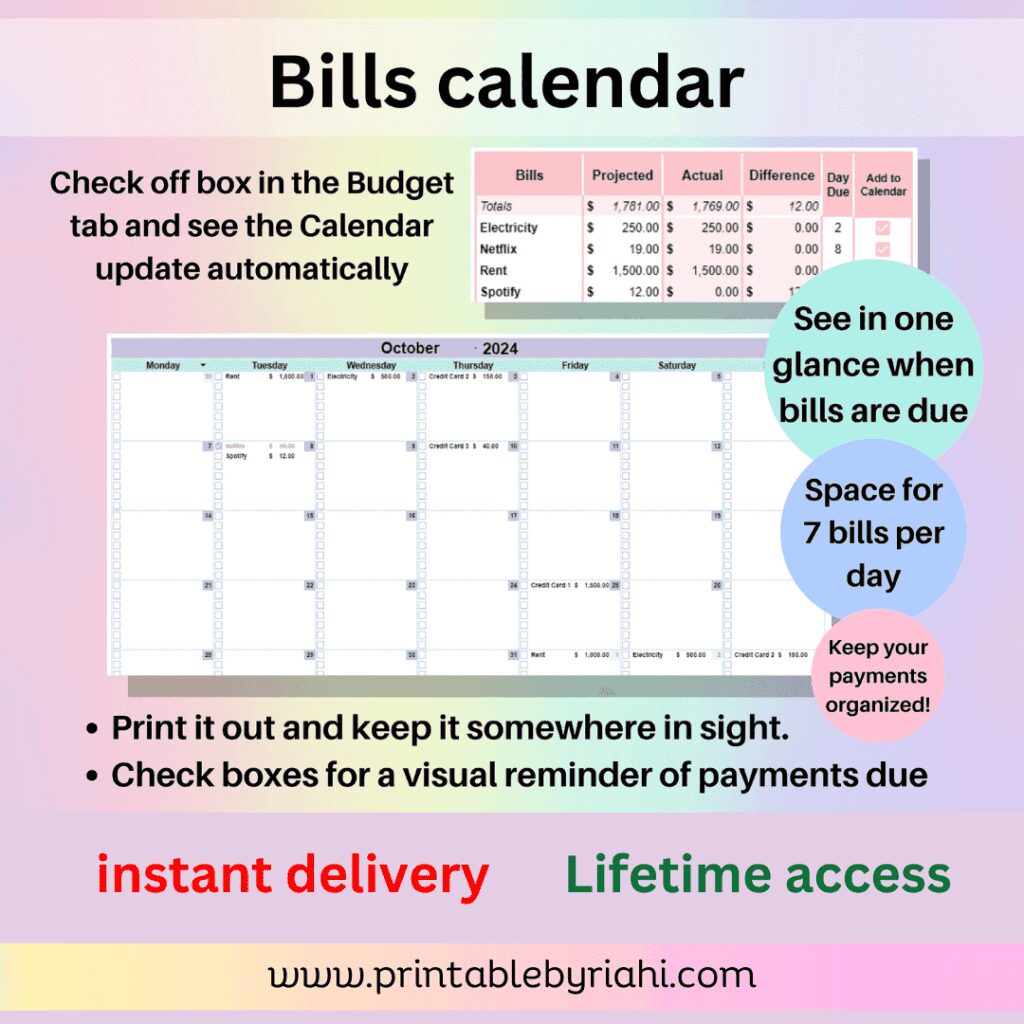 Comprehensive financial planning with Annual & Monthly Budget Spreadsheet Google Sheets Excel Template for Debt Snowball, Sinking Funds, Subscription Tracker, and Income Management.