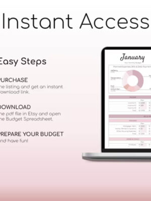 Monthly budget spreadsheet template with categories for easy financial tracking.