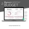 Beginner's Monthly Budget Spreadsheet | Simple Annual Budget | Personal Finances Excel | Easy Google Sheets | Financial Planner