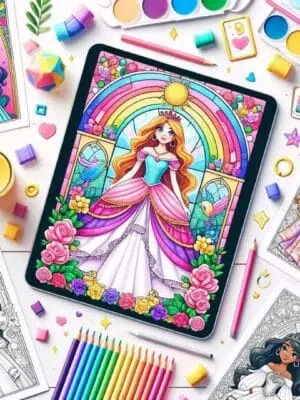 Assorted princess coloring pages with diverse themes for creativity.