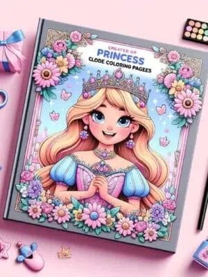 Collection of princess-themed coloring pages for children's activities