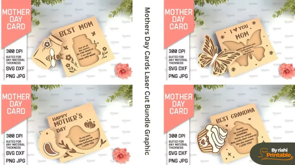 Free Mother's Day printables with customizable designs for cards and decorations