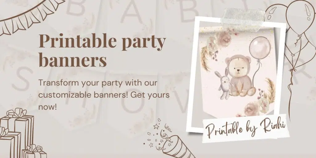 Add a personal touch to your celebrations with DIY printable party banners! These cost-effective decorations can be customized for birthdays, baby showers, or graduations. Get creative with colorful cardstock, ribbons, and glitter. 