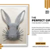 A 3D printed rabbit figurine, customizable and eco-friendly, perfect for bunny lovers and personalized home decor.