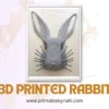 Personalized 3D printed rabbit ornament, designed for bunny enthusiasts.