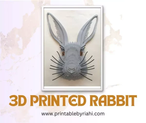 Personalized 3D printed rabbit ornament, designed for bunny enthusiasts.