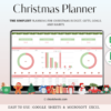 Christmas Planner template displayed on a laptop screen, showcasing organized sections for gifts, budgets, and to-do lists in Excel and Google Sheets format.