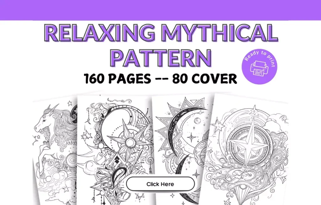 Relaxing Mythical Pattern Coloring 160 Pages for Stress Relief