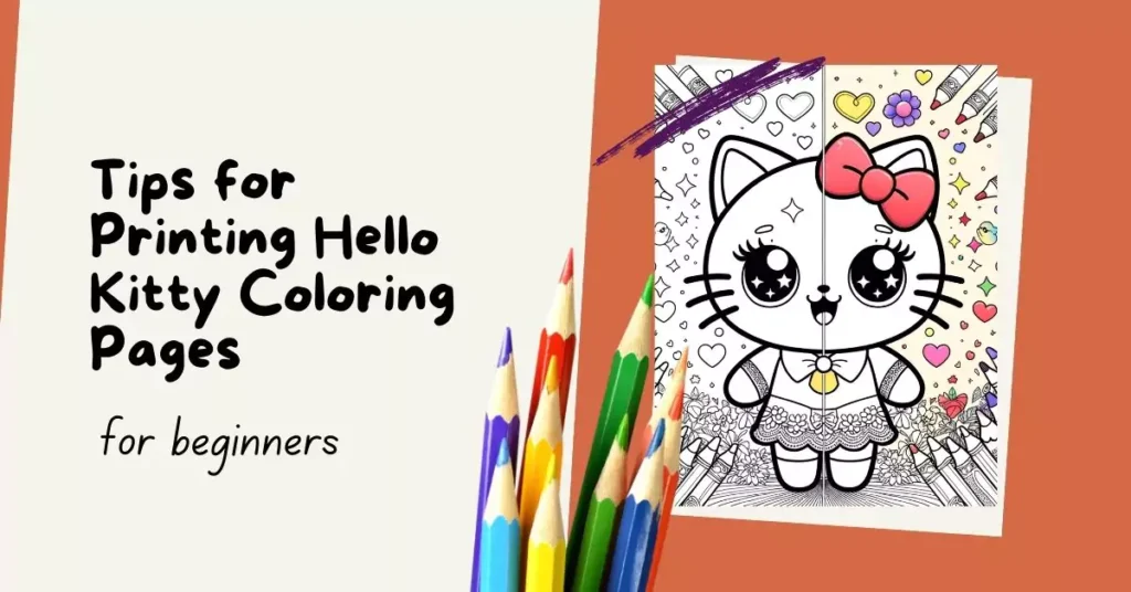 Adorable Hello Kitty printable coloring page with a simple kawaii design