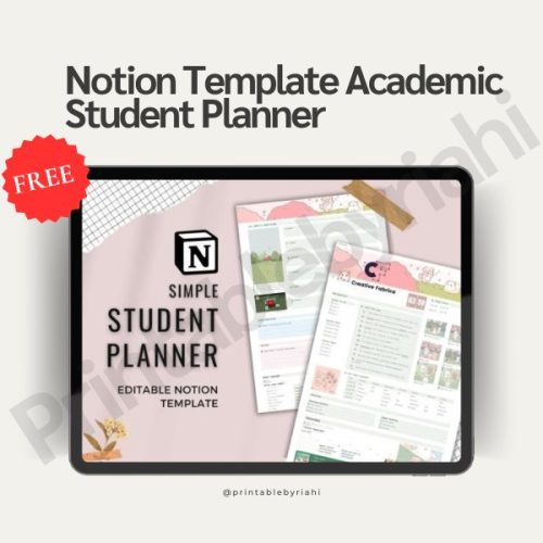 Notion Template Academic Student Planner